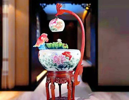 کاسه ماهی سرامیکی 520 میلی متری Peony Pattern with Lamp