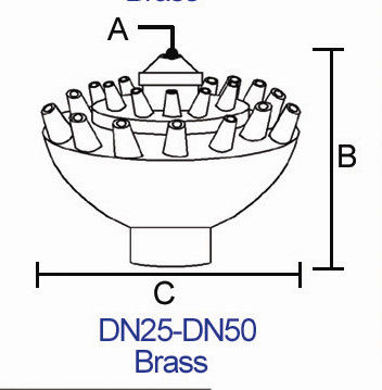 Brass 3 Tiers 2 Inch Blossom Water Fountain Jet Nozzle