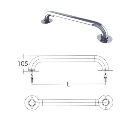 SS304 دیوار مستقیم 1.0mm استخر استخر Grab Rail