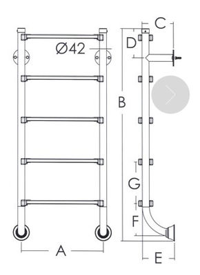 3 پله 1.2mm 316 نردبان استخر استیل
