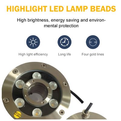 چراغ های فواره زیر آب 50000 ساعت 145mm 12V 9W