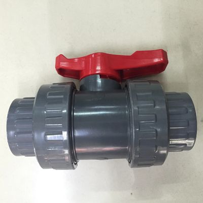 شیر قرمز توپ DN20 UPVC Double Union Valve
