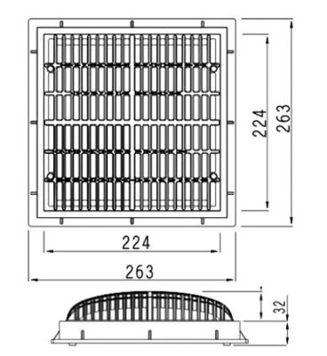 SS304 490x490mm بالاتر از زهکشی کف استخر