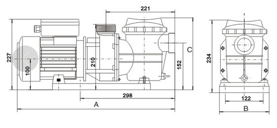 پمپ های چشمه استخر 1.5 اینچی 220v 0.75HP