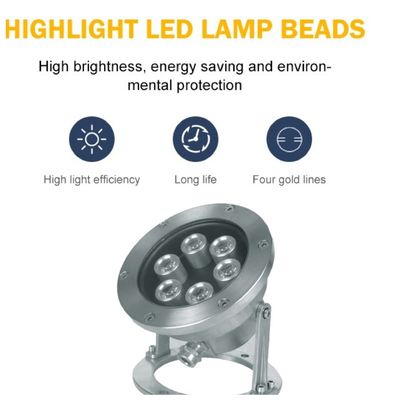 2700K 6 وات LED زیر آب چراغ های 120 درجه زاویه پرتو