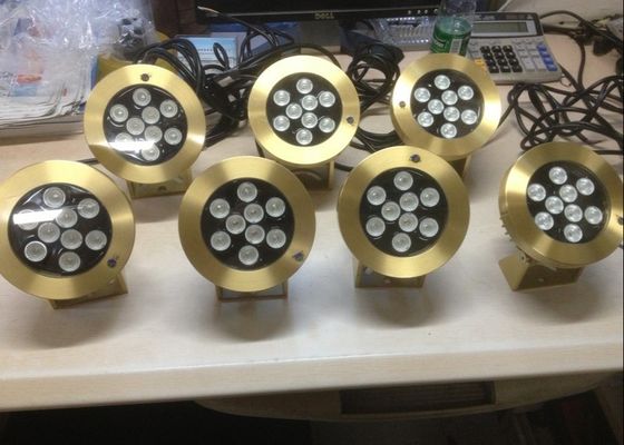 چراغ های استخر زیر آبی DMX512 Brass 2700K 6W RGB Led