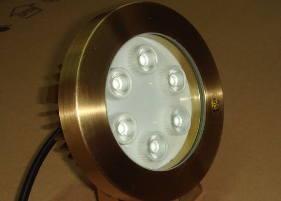 چراغ های استخر زیر آبی DMX512 Brass 2700K 6W RGB Led