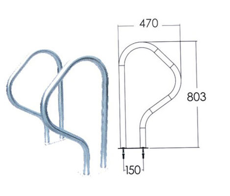 نردبان استخر استیل ضد زنگ 1.0mm 304